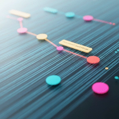 Abstract depiction of data points connecting to personalized customer experiences, clean, modern, no text, no words, no typography, clean image