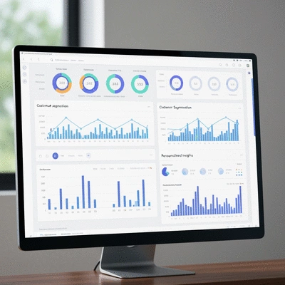 AI-driven marketing dashboard showing data analytics and personalized customer insights
