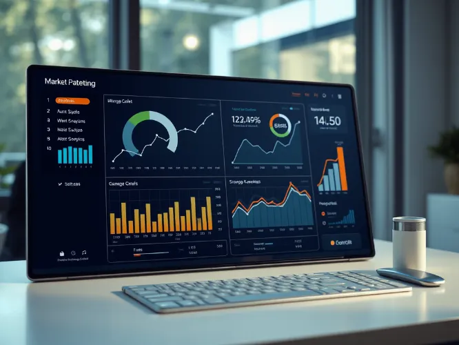 Digital Marketing Dashboard showing growth and analytics